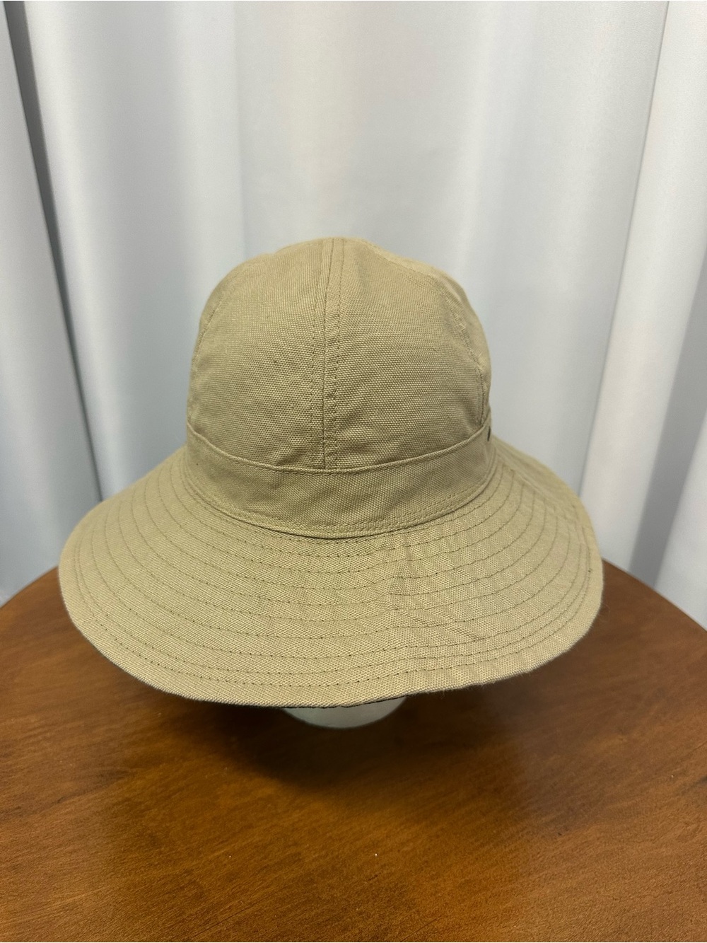 Vintage L.L. Bean Khaki tan Canvas Bucket Hat medium excellent condition